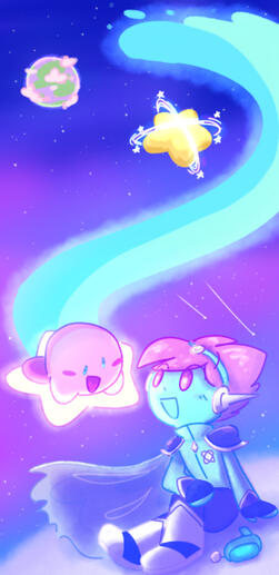 Capt. Spaceboy (OMORI) and Kirby (Kirby)